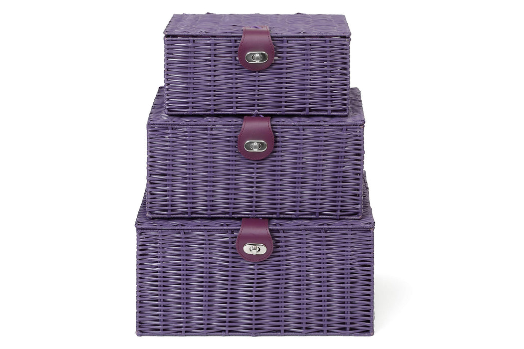 ARPAN Storage Basket Plastic Purple 36 x 28 x 18.5 cm Set of 3