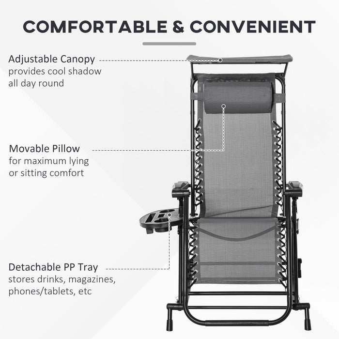 OutSunny Rocking Chair Steel Frame Grey 670 x 1,020 mm