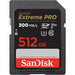 SanDisk Extreme Pro - Flash memory card - 512 GB - Video Class V90 / UHS-II U3 / Class10 - 1733x/2000x - SDXC UHS-II