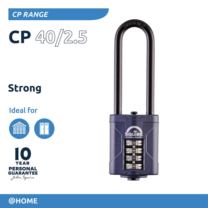 SQUIRE Combination Padlock CP40/2.5 Hardened Steel