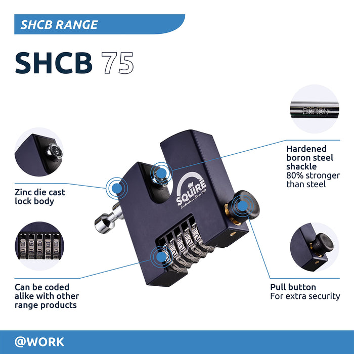 SQUIRE Combination Padlock SHCB75 Hardened Steel