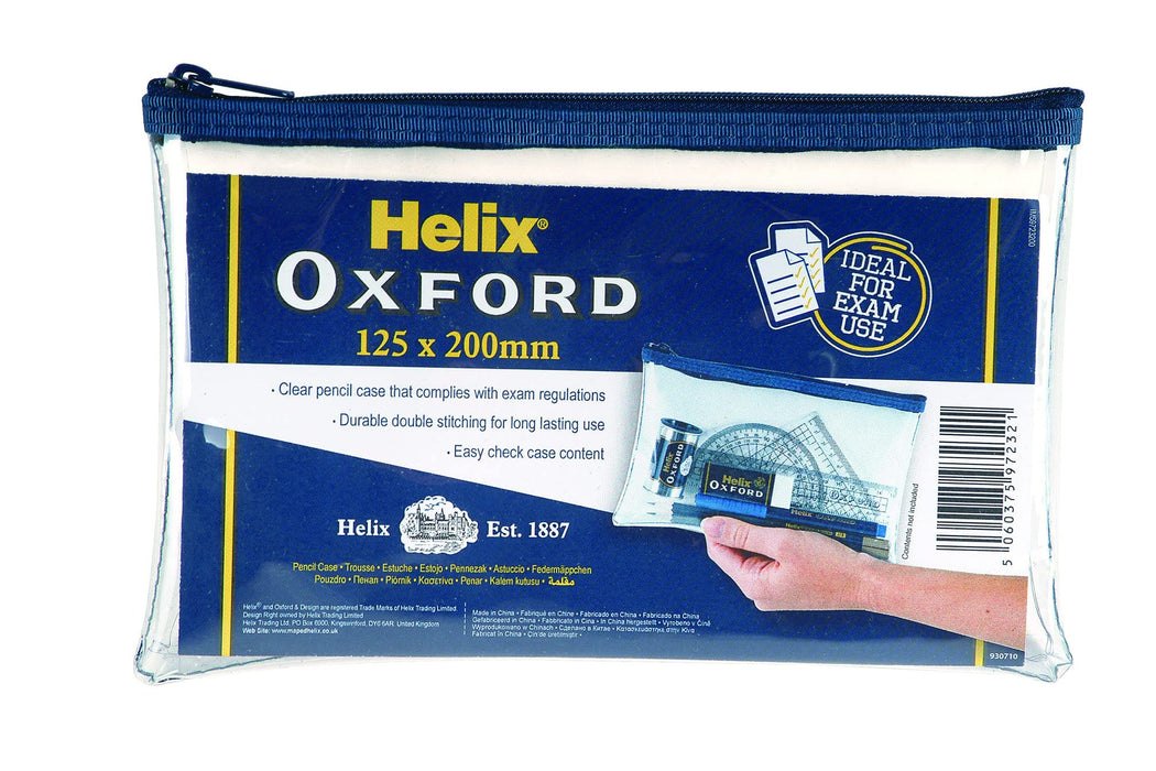 OXFORD Pencil Case PVC 125 x 200 mm Clear