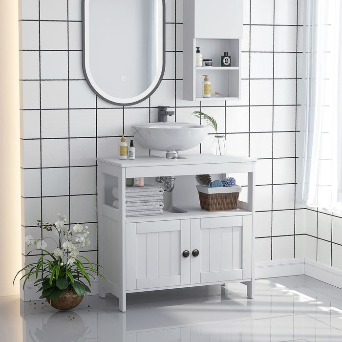 kleankin Bathroom Cabinet Engineered Wood White 60 x 30 x 60 cm