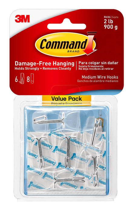 Command Hook Strips Transparent Plastic 17065CLR-6UKN Pack of 6