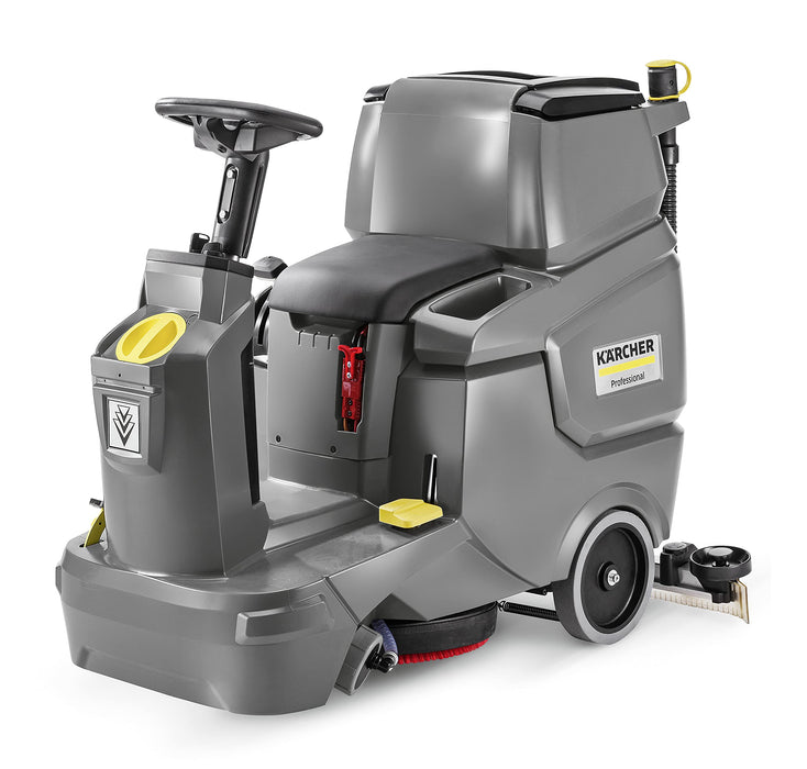 Kärcher Cordless Scrubber Dryer Professional Ride-On/Step-On BD 50/70 R Classic Grey Fresh Water Capacity 70L & Dirt Water Capacity 75L