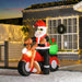 HOMCOM Christmas Santa in Motorcycle Inflatable Multicolour