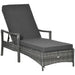 OutSunny Steel, PE Rattan, Polyester Rattan Lounge Grey