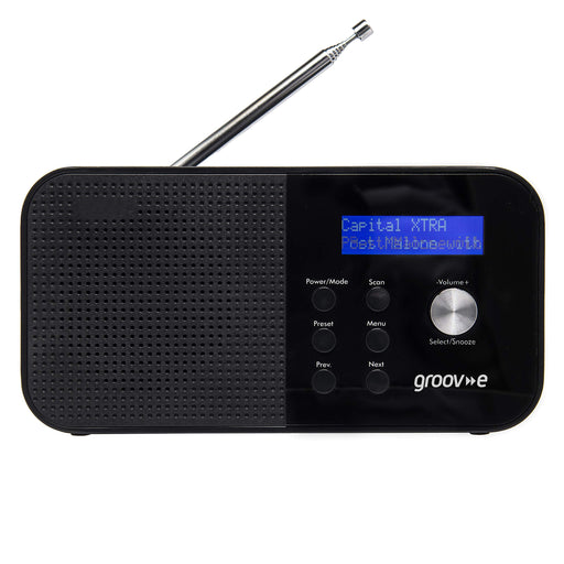 Groov-e Venice Portable DAB FM Digital Radio Bluetooth - Black