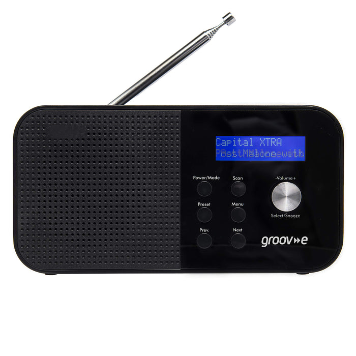 Groov-e Venice Portable DAB FM Digital Radio Bluetooth - Black