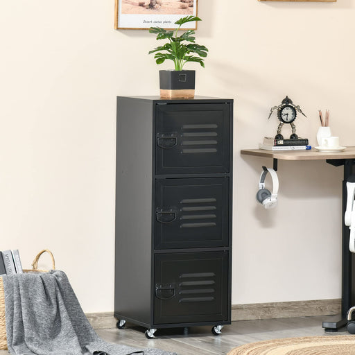 HOMCOM Filing Cabinet Black 385 x 380 x 1,030 mm