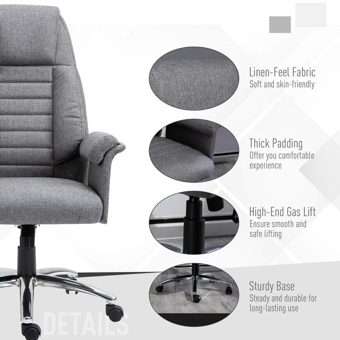 HOMCOM Office Chair 921-093V70 Grey 69 (W) x 68 (D) x 126 (H) mm