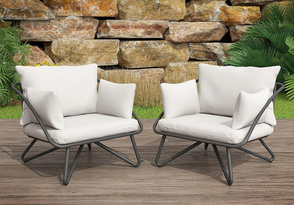 Novogratz Outdoor Lounge Chair 88061CWGEUK Charcoal, Grey Pack of 2