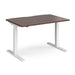 Elev8 Rectangular Sit Stand Single Desk with Walnut Melamine Top and White Frame 2 Legs Touch 1200 x 800 x 675 - 1300 mm