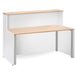 Dams International Rectangular Reception Desk with Beech Coloured Melamine Top and White Frame Adapt 1662 x 890 x 1125mm