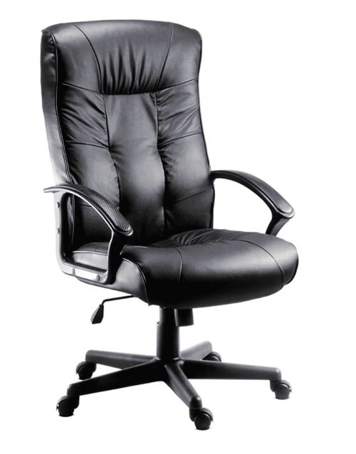 Gloucester High Back Leather Faced Executive Chair Black - 8507