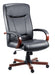 Kingston Bonded Leather Faced Executive Office Chair Black/Mahogany - 8511HLW