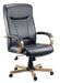 Kingston Bonded Leather Faced Executive Office Chair Black/Light Wood - 8512HLW