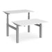 Elev8² Rectangular Sit Stand Back to Back Desk with White Melamine Top and Silver Frame 4 Legs Touch 1200 x 1650 x 675 - 1300 mm