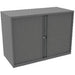 Bisley Desk High Tambour Cupboard Lockable with 1 Shelf Steel Essentials 1000 x 470 x 733mm Goose Grey