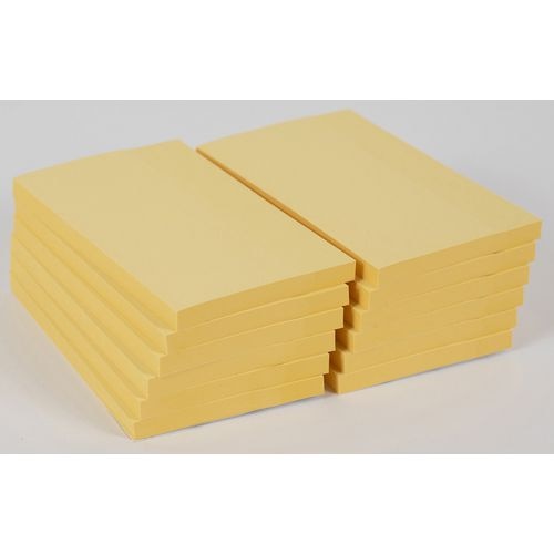 Office Depot Extra Sticky Notes 127 x 76 mm Pastel Yellow Square 12 Pads of 90 Sheets