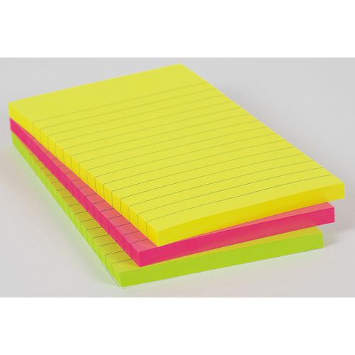 Office Depot Super Sticky Notes 101 x 150 mm Assorted 3 Pads of 90 Sheets