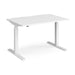 Elev8 Rectangular Sit Stand Single Desk with White Melamine Top and White Frame 2 Legs Touch 1200 x 800 x 675 - 1300 mm