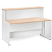 Dams International Rectangular Reception Desk with Beech Coloured Melamine Top and White Frame Maestro 25 1662 x 890 x 1125mm