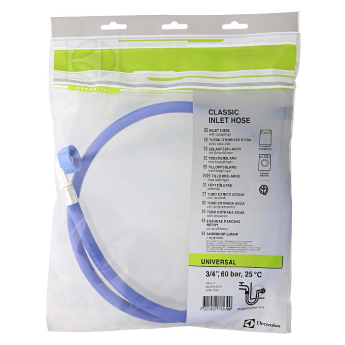 Electrolux E2WII150A Inlet Hose 3/4&#039;&#039; Straight - 3/4&#039;&#039; Angled 30 bar 25 °C 1.50 m