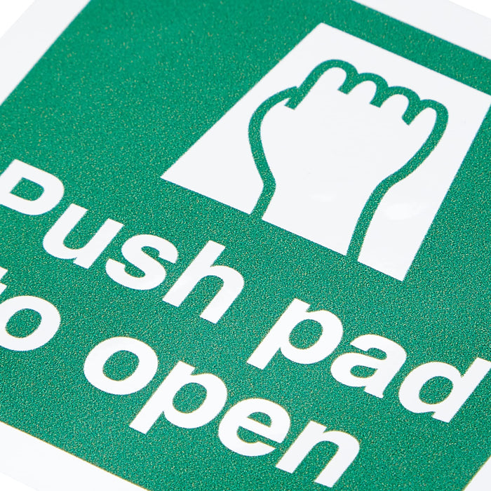 Exit Sign Push Pad Vinyl 10 x 10 cm