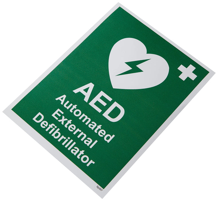 First Aid Sign AED External Vinyl 20 x 15 cm