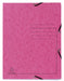 Exacompta 3 Flap Folder 55407E Pink Mottled Pressboard Pack of 25