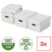 Esselte Home Storage Box 628282 Medium 100% Recycled Cardboard White 265 x 365 x 205 mm Pack of 3