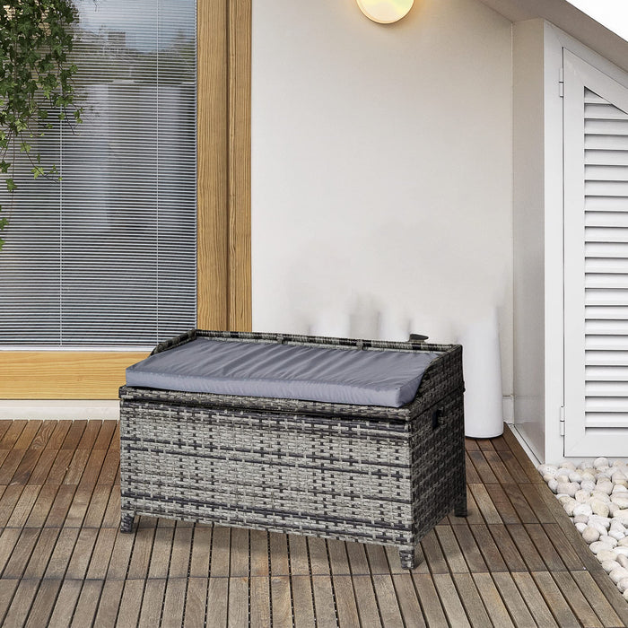 OutSunny Rattan Storage Bench 841-153 Brown