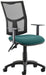 Dynamic Tilt & Lock Task Operator Chair Height Adjustable Arms Eclipse Plus II Black Back, Maringa Teal Seat Without Headrest Medium Back