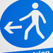 Mandatory Sign Pedestrian Walkway with Left Arrow Plastic 20 x 15 cm