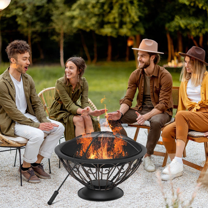 OutSunny Firepit 842-273V00BK Metal, PL (Polyester)