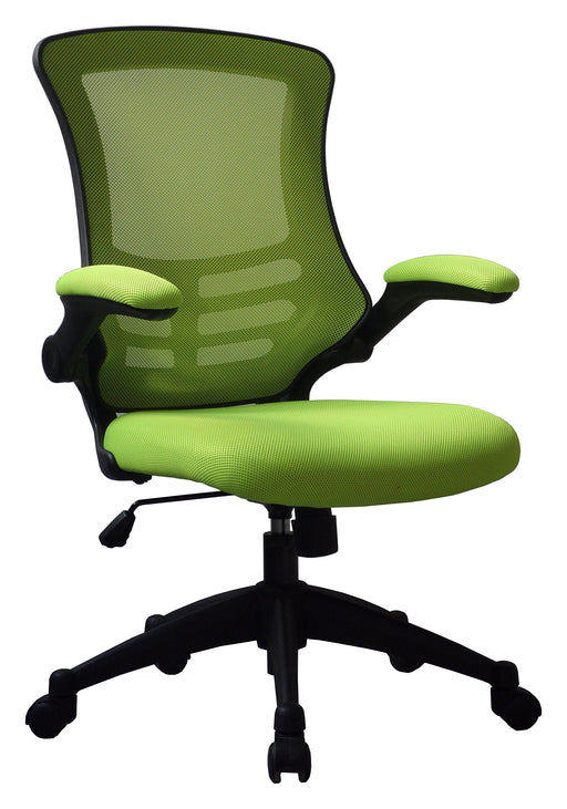 Nautilus Designs Ltd. Designer Medium Back Mesh Chair with Folding Arms Green