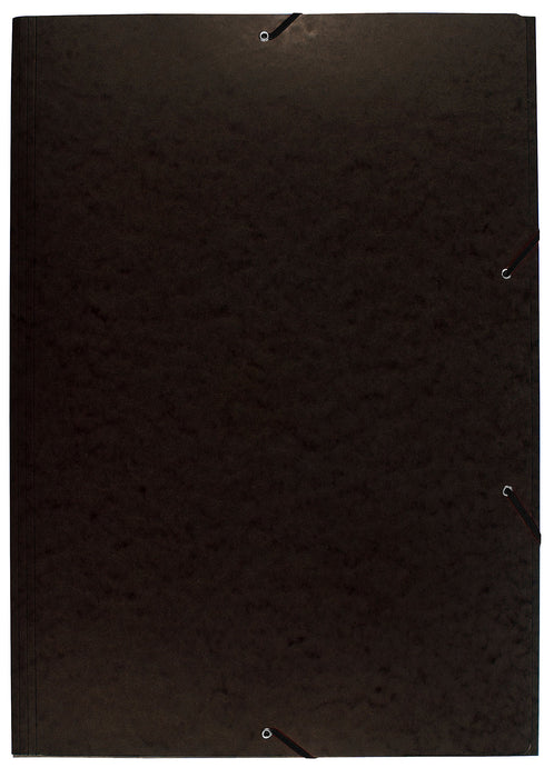 Exacompta 3 Flap Folder 59651E A2 Black Mottled Pressboard 44 x 62 cm Pack of 10