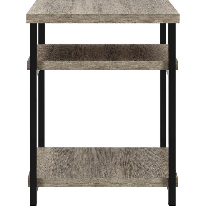 Alphason Rectangular End Table with Grey Oak Coloured MDF Top and Grey Oak Coloured Frame 5048096PCOM 376 x 457 x 602mm