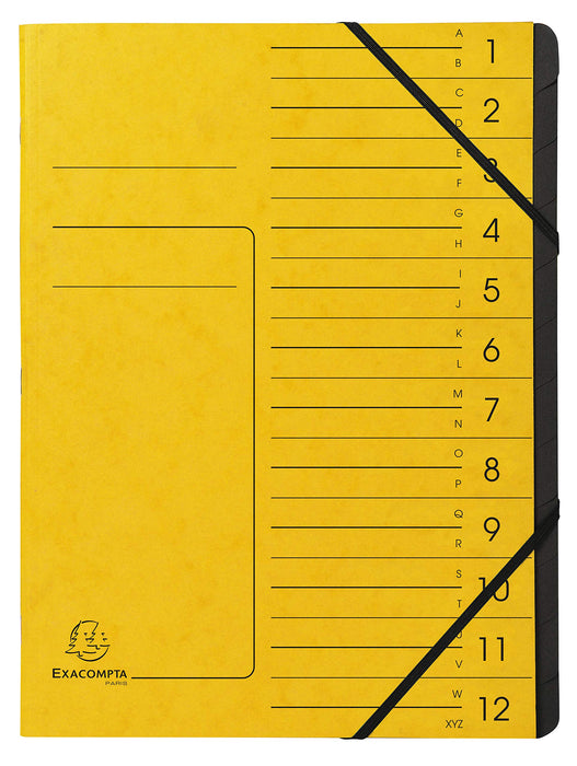 Exacompta Multipart File 541209E A4 Mottled Pressboard Yellow 24.5 (W) x 1 (D) x 32 (H) cm Pack of 10