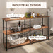 HOMCOM Industrial Wood Rack Steel Brown