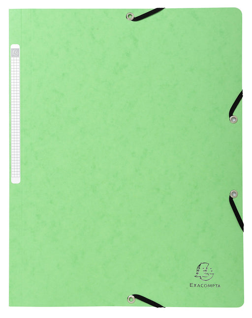 Exacompta Elasticated Folder 5563E Green Molted Pressboard 24 x 32 cm Pack of 25