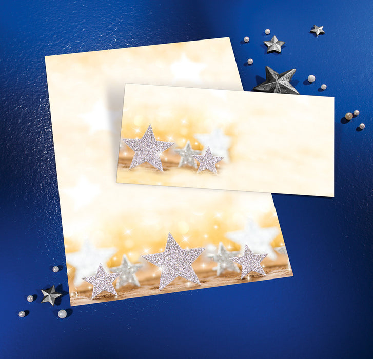 Sigel Christmas Paper A4 90 gsm Silver, Gold Glitter Stars 100 Sheets