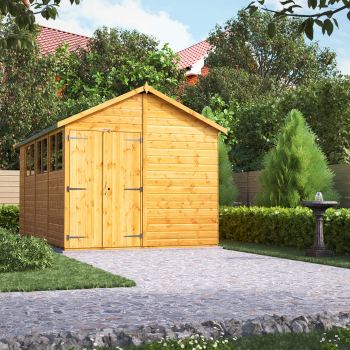 Power Garden Shed 148PADD Golden Brown 14x8