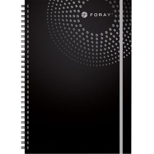 Foray Notebook Executive A5+ Ruled Spiral Bound PP (Polypropylene) Hardback Black Perforated 160 Pages 80 Sheets