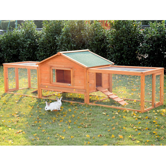 PawHut Rabbit Cage Golden red 790 mm x 3090 mm x 860 mm