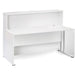 Dams International Rectangular Reception Desk with White Melamine Top and White Frame Maestro 25 1662 x 890 x 1125mm