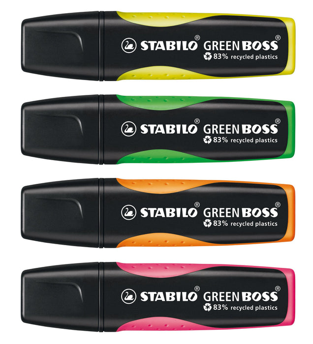 STABILO GREEN BOSS Highlighter Assorted Pack of 4