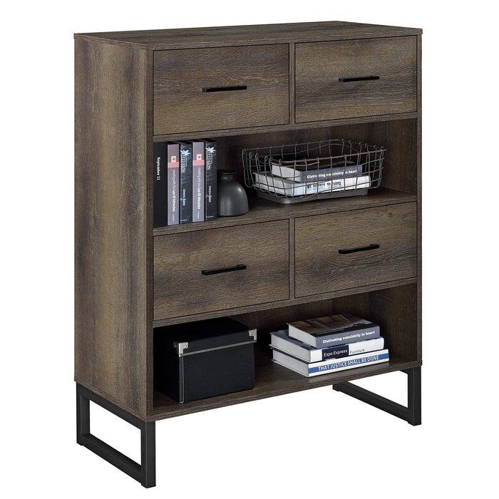 DOREL HOME Bookcase 9665096COMUK Medium Brown 785.00 (W) x 358.00 (D) x 1,026.00 (H) x 1026 - 1,026 (H) mm