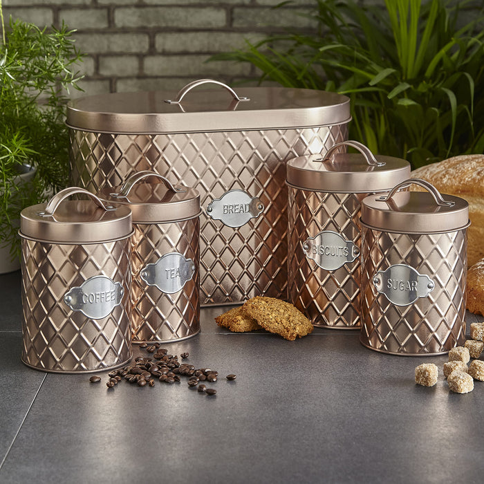 NEO Kitchen Storage Set Metal Copper Set of 5